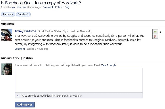 Facebook questions screenshot FAQ